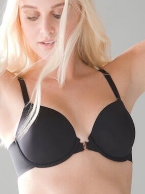 Soma Black Front-Closure T-Shirt Bra with Smooth Molded Cups